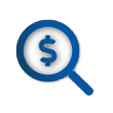 Magnifying Glass With Dollar Sign Simple Blue